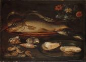 Still life with fish, oysters and shrimps, 1607, Clara Peeters (Rijksmuseum, Amsterdam)